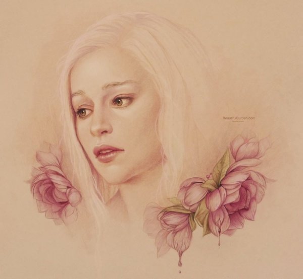 Девушка карандашом