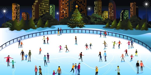 Каток на белом фоне