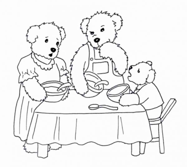 Три медведя сказка чб