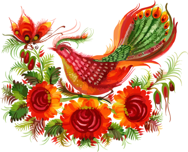 Петриковская роспись Жар птица