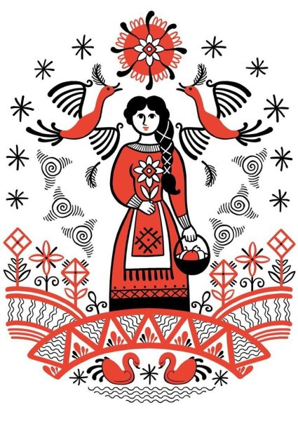 Мезинская роспись человек