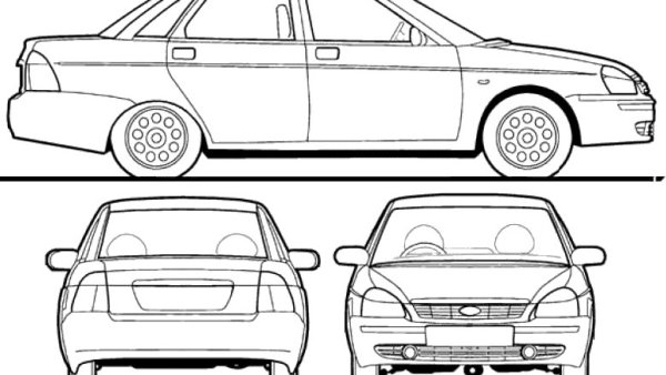 ВАЗ 2170 Приора чертеж