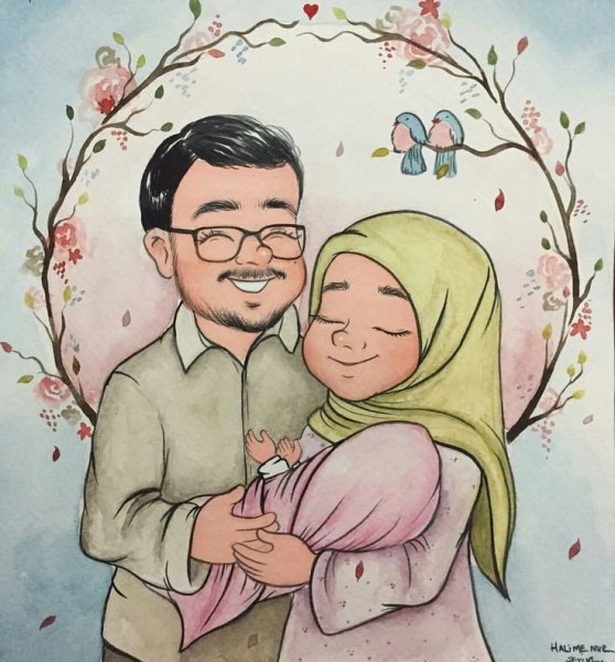 Исламская пара иллюстрация