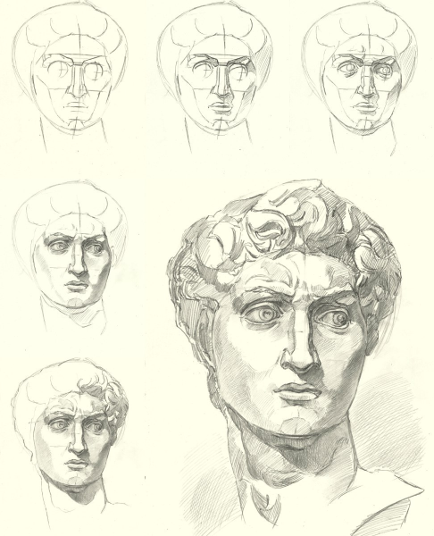 Рисунок микелланджело "Давид"