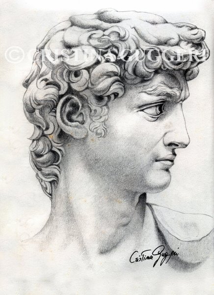 Портрет гипсовой головы Давида