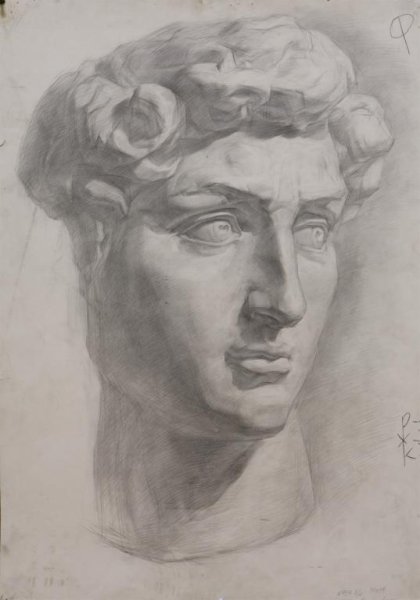 Микеланджело Давид набросок