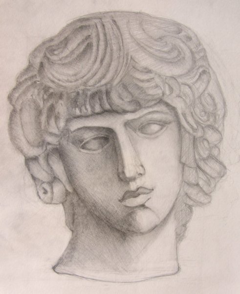 Давид Микеланджело голова рисунок