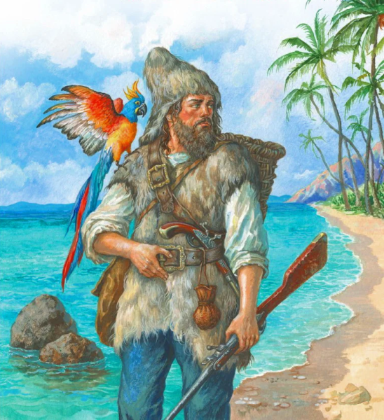 Робинзон Крузо на лодке