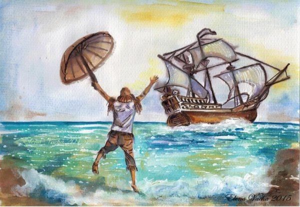 Иллюстрации к Робинзону Крузо легкие