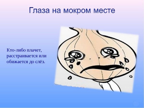 Глаза на мокром месте фразеологизм