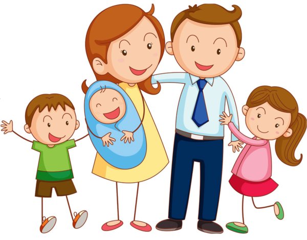 Семья на прозрачном фоне
