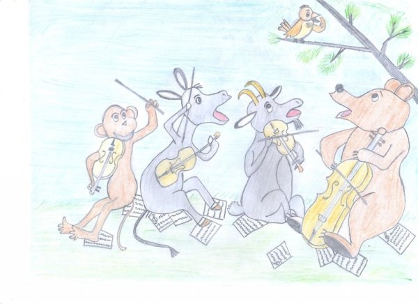 Иллюстрации к басне Крылова квартет для детей