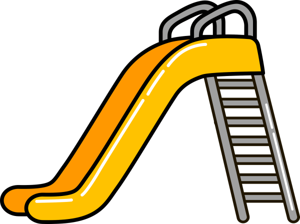 Детская горка на белом фоне