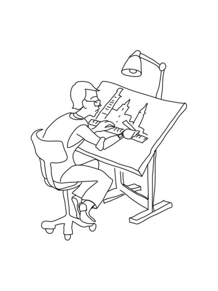 Раскраска профессии Архитектор