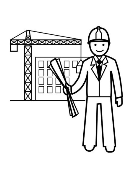 Профессия Архитектор раскраска для детей