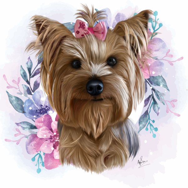 Йоркширский терьер мультяшный