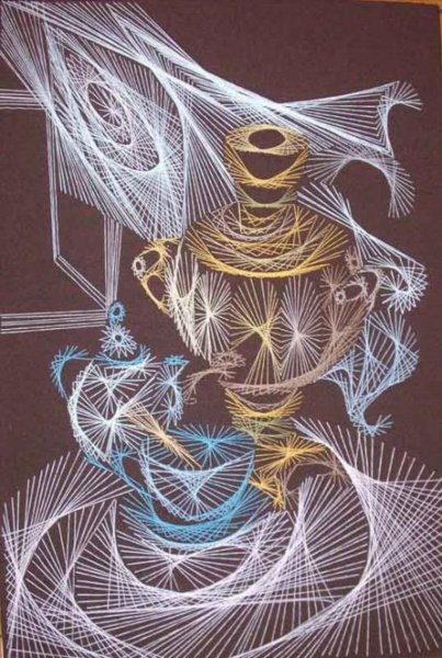 Матрешка ниткография