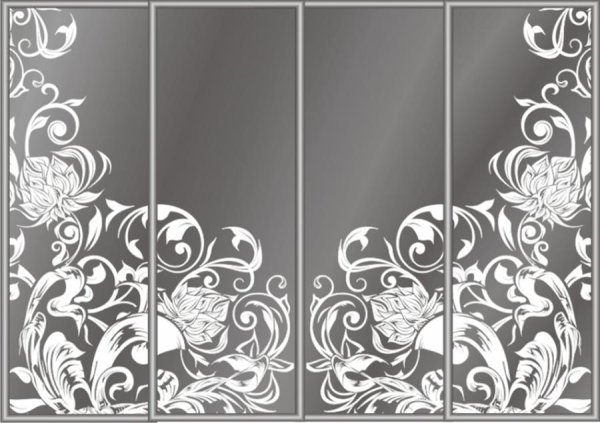 Шкаф купе с пескоструйным рисунком