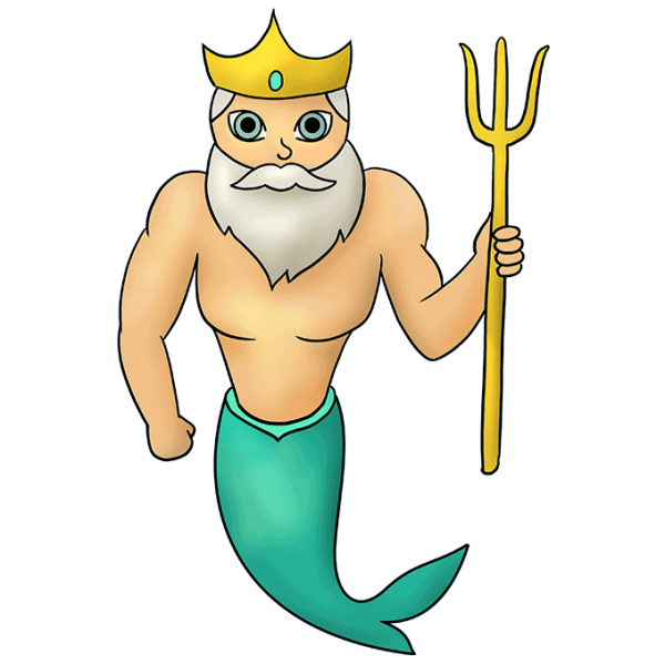 Бог Зевс с трезубцем