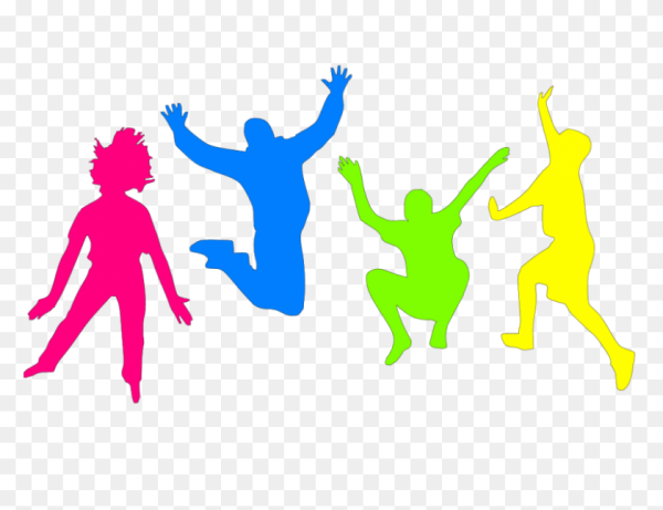 Силуэты подростков цветные