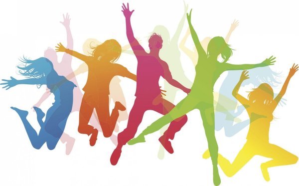 Цветные силуэты людей