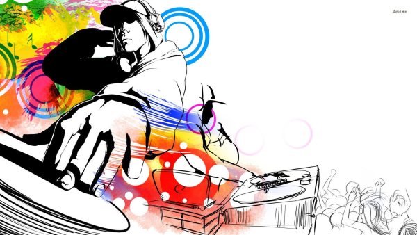 Диджей на прозрачном фоне