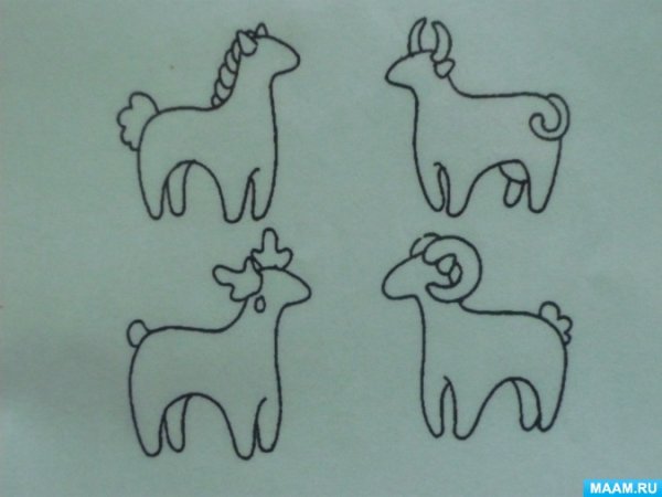 Олешек Дымковская игрушка рисование в старшей группе