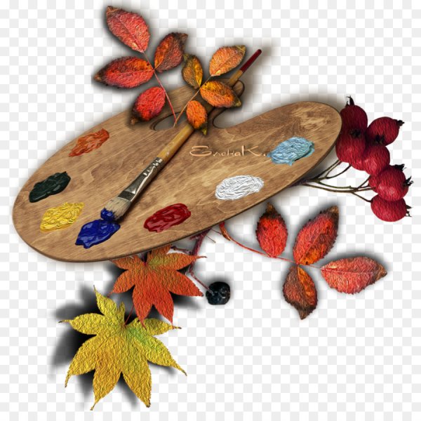 Краски осени на прозрачном фоне