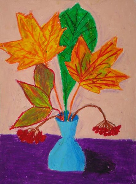 Рисунок осенних листьев карандашом