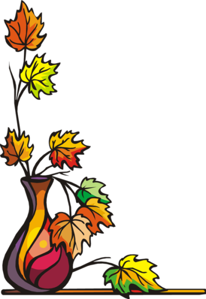 Монотипия ваза с листьями