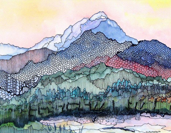 Стилизованный горный пейзаж