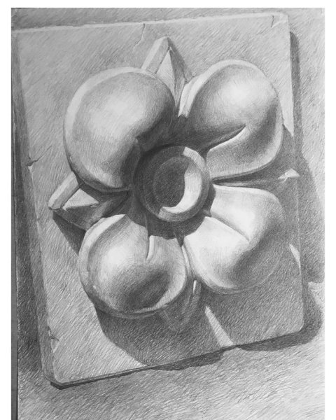 Академическая штриховка гипса