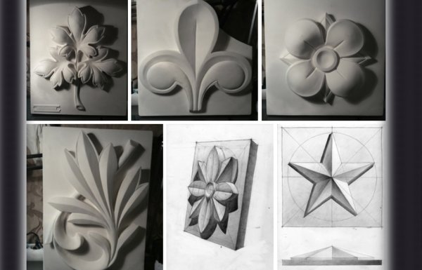 Гипсовая розетка трилистник Лотос