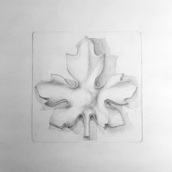 Гипсовый орнамент кленовый лист