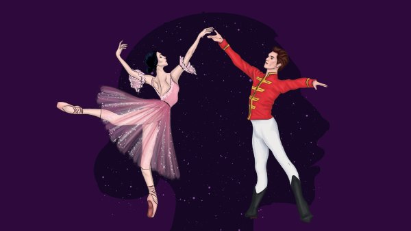 Рисунок па-де-де из балета Щелкунчик