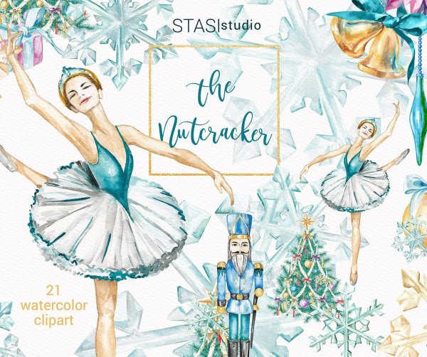 Балет Щелкунчик акварель