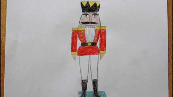 Щелкунчик поэтапное рисование