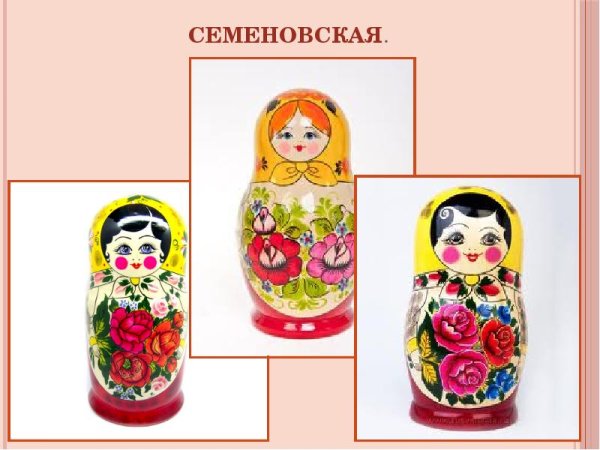 Семеновская Матрешка вид спереди и сзади