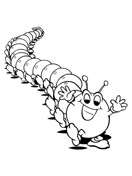 Гусеница раскраска