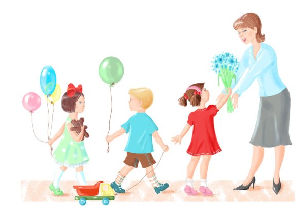 Воспитатель детского сада иллюстрация