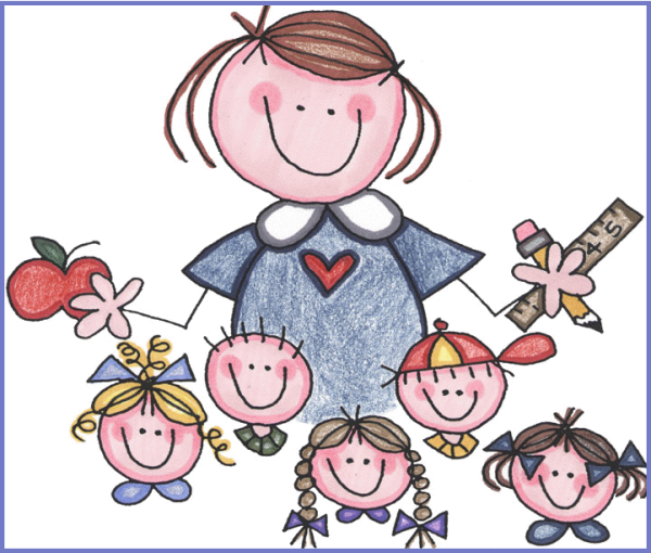 Учитель с детками рисунки