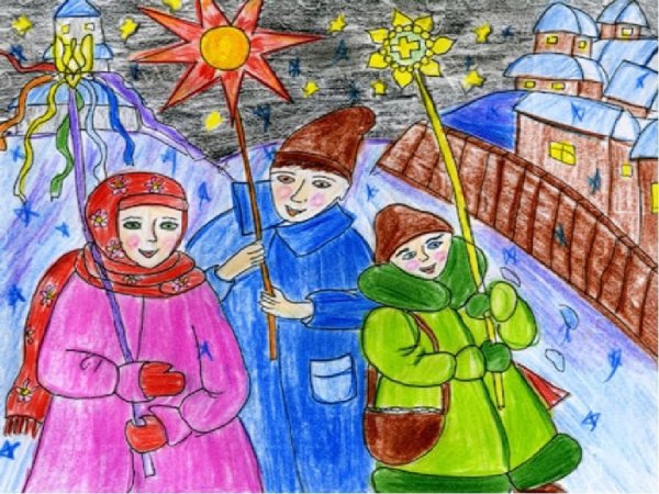 Раскраски колядки для детей
