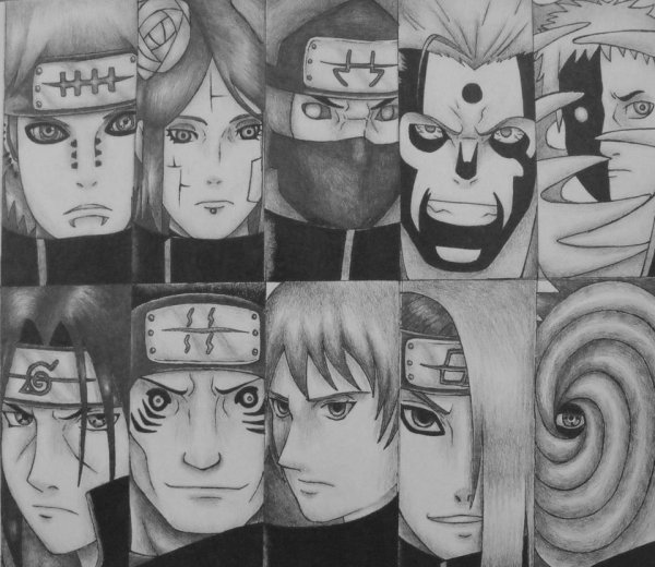 Наруто рисунки персонажей Акацуки