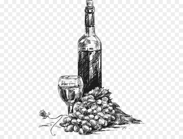 Бутылка вина гравюра