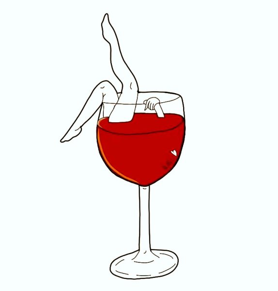 Бокал вина иллюстрация