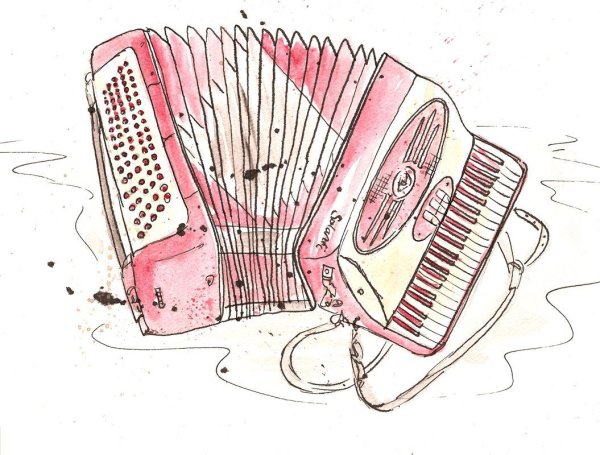 Аккордеон акварель