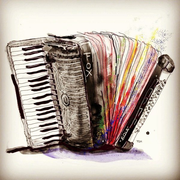 Музыкальные инструменты акварель