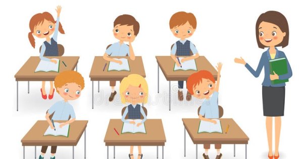 Ученики за партой мультяшные