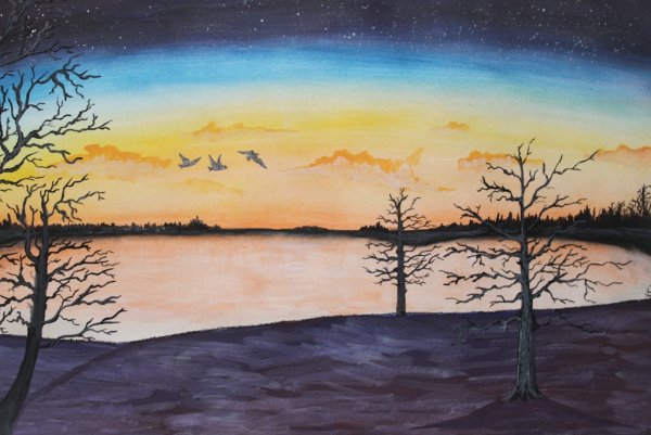 Пейзаж родной земли легко