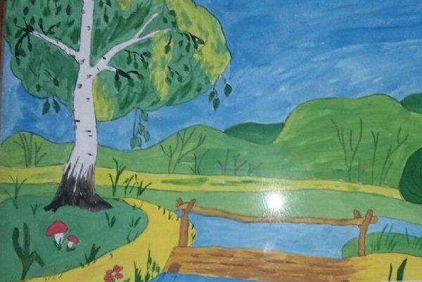 Пейзаж с березами